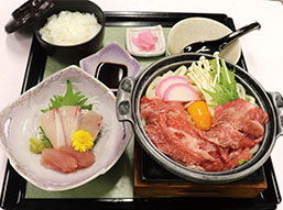 松阪牛鍋焼きうどんお造りセット