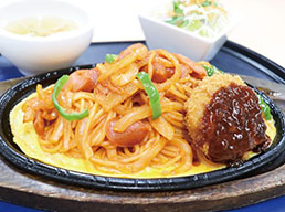 F.鉄板ナポリタン＆カニクリームコロッケセット