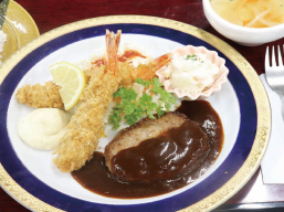 E.松阪牛ハンバーグ・エビフライセット
